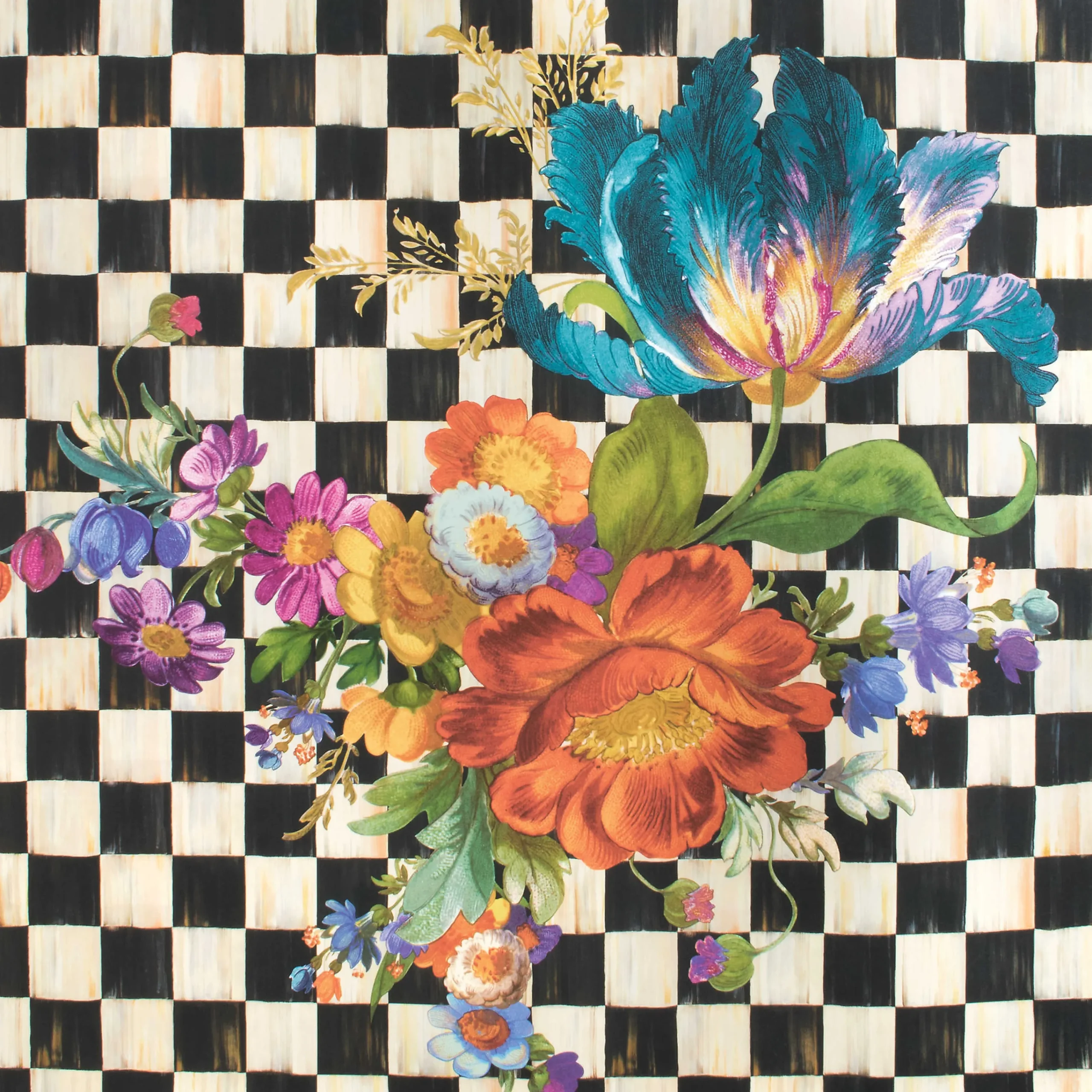 MacKenzie-Childs Courtly Flower Market Wallpaper| Finishing Touches|Room Accents