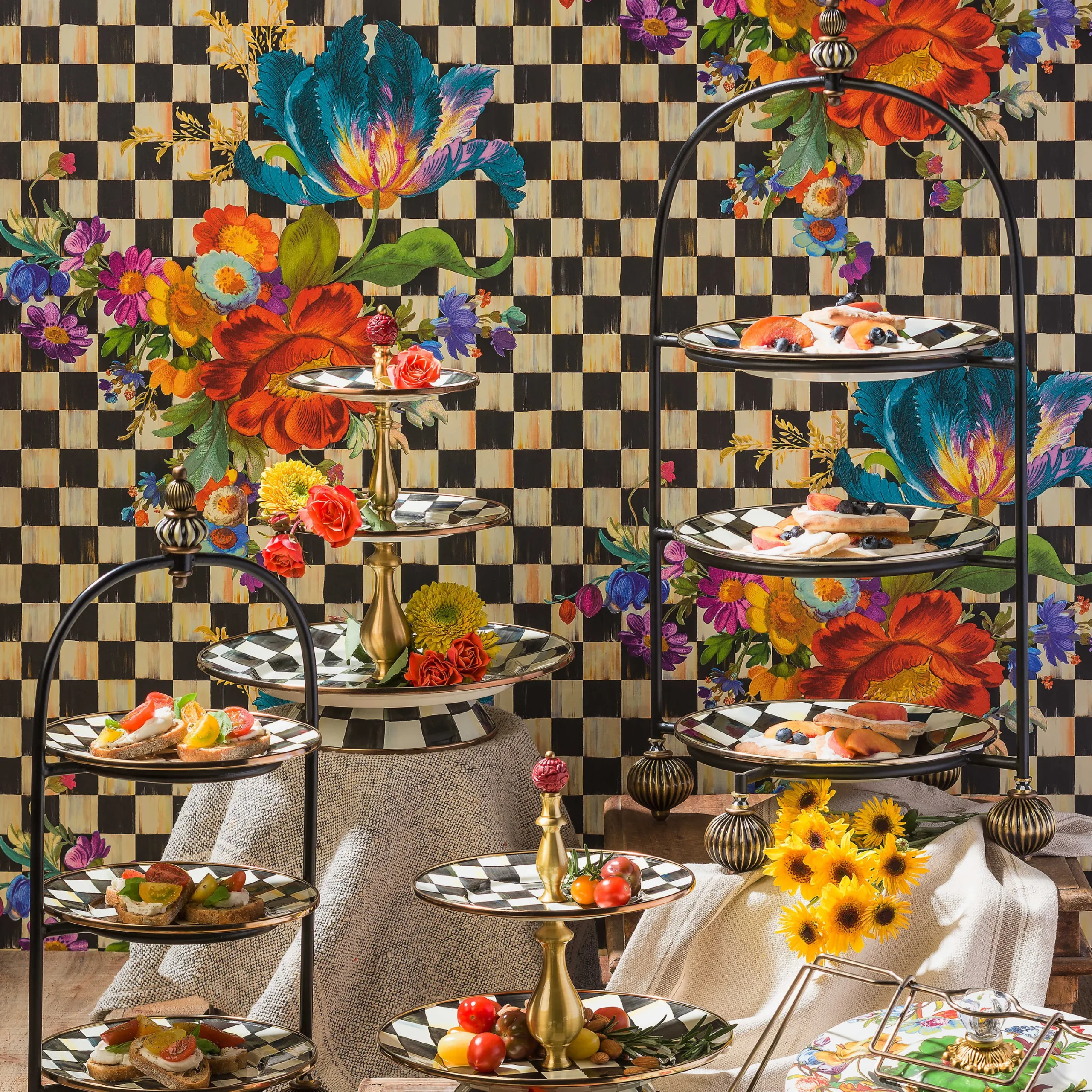 MacKenzie-Childs Courtly Flower Market Wallpaper| Finishing Touches|Room Accents