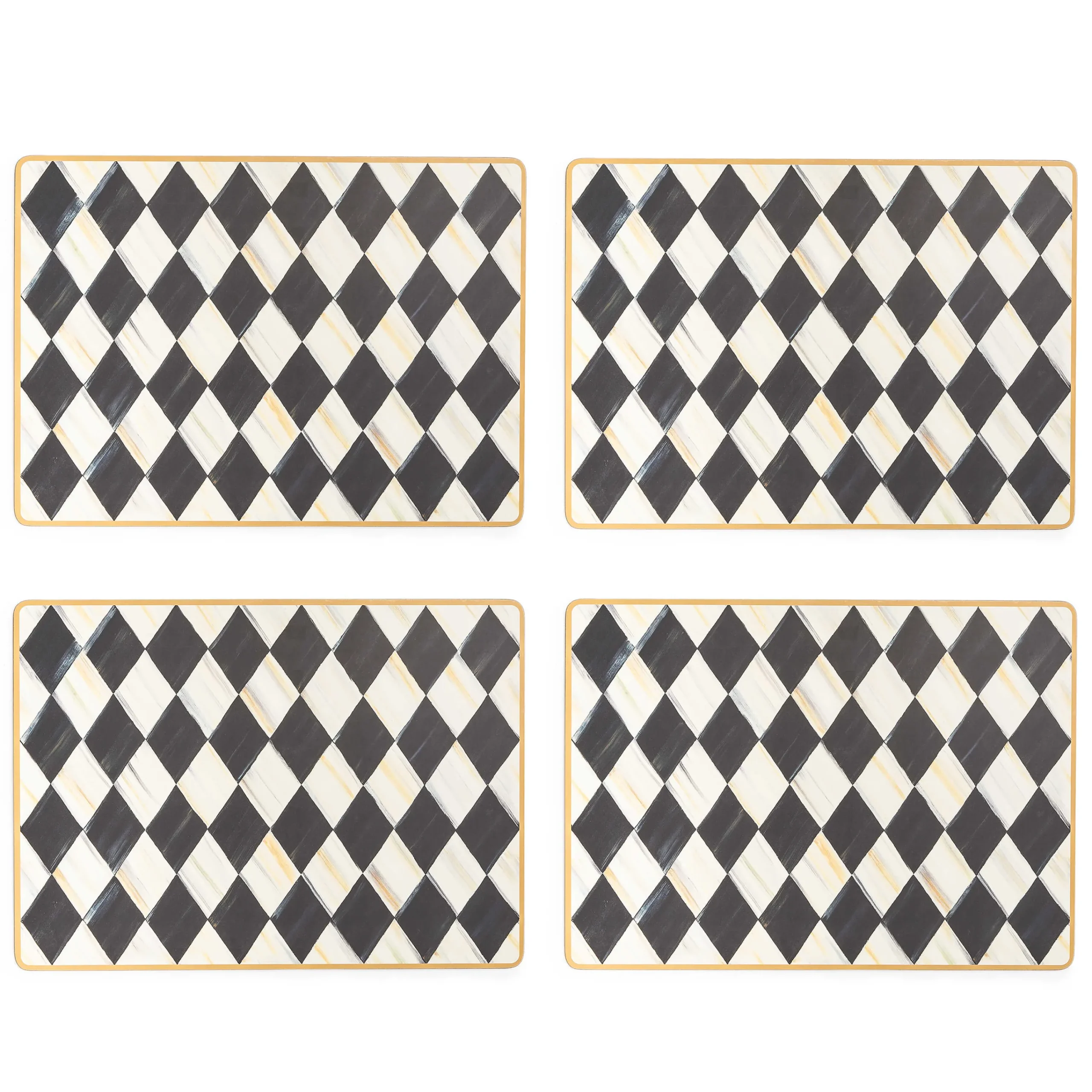 MacKenzie-Childs Courtly Harlequin Cork Back Placemats, Set of 4| Table Accessories|Kitchen & Table Linens