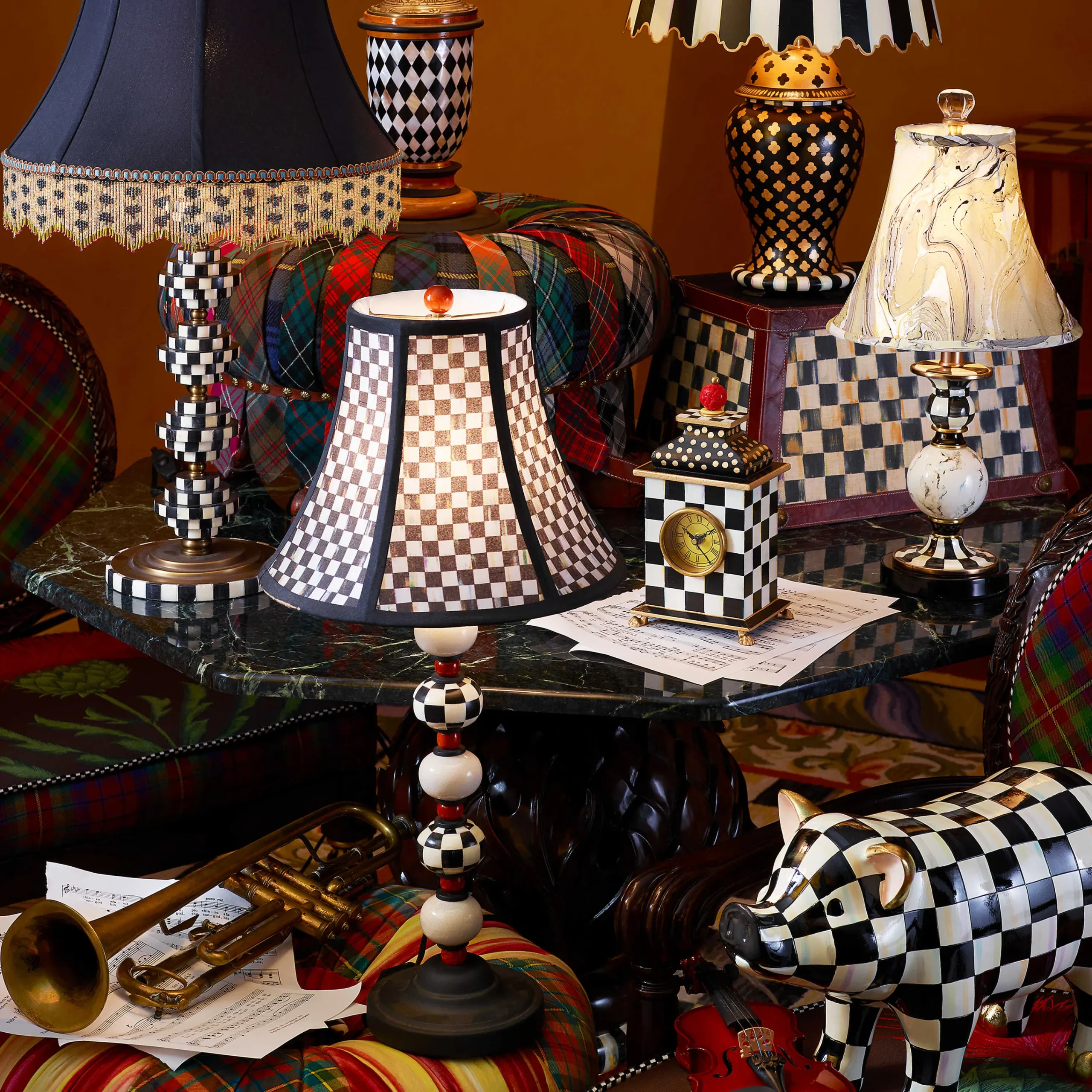 MacKenzie-Childs Courtly Palazzo Candlestick Lamp| Room Accents|Lighting