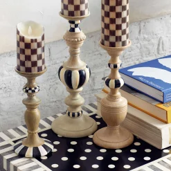 MacKenzie-Childs Courtly Pillar Candle Holders, Set of 3| Candles & Fragrances|Room Accents