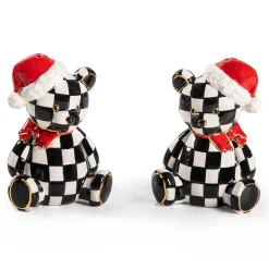 MacKenzie-Childs Courtly Santa Bear Salt Pepper Set| Table Accessories|Serveware