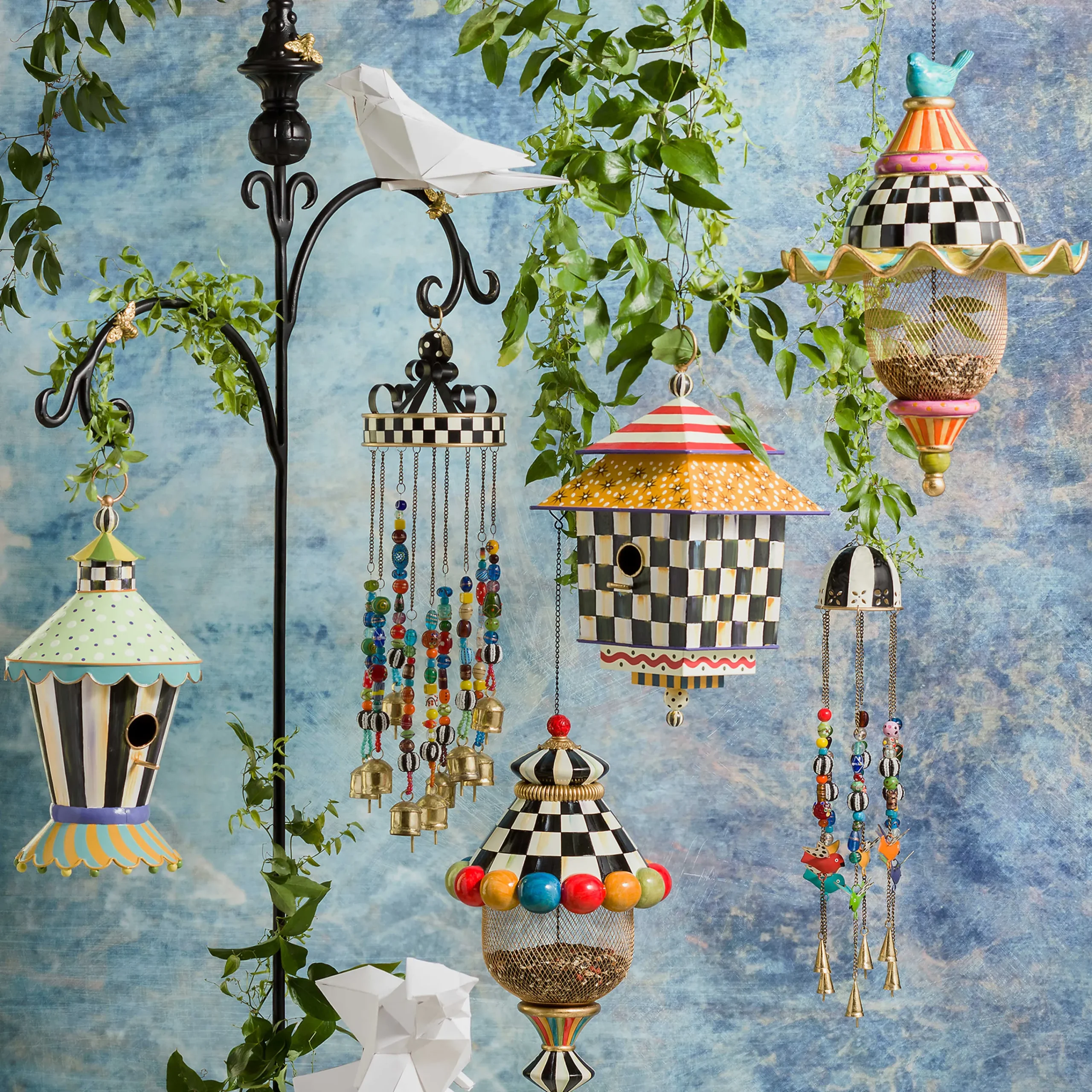 MacKenzie-Childs Courtly Stripe Birdhouse| Spring|Outdoor