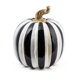 MacKenzie-Childs Courtly Stripe Glossy Large Pumpkin| Pumpkins|The Halloween Shop