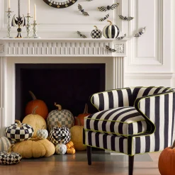 MacKenzie-Childs Courtly Stripe Glossy Small Pumpkin| Pumpkins|The Halloween Shop