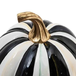 MacKenzie-Childs Courtly Stripe Glossy Small Pumpkin| Pumpkins|The Halloween Shop