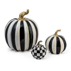 MacKenzie-Childs Courtly Stripe Glossy Small Pumpkin| Pumpkins|The Halloween Shop