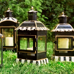 MacKenzie-Childs Courtly Stripe Large Candle Lantern| Spring|The Fall Shop