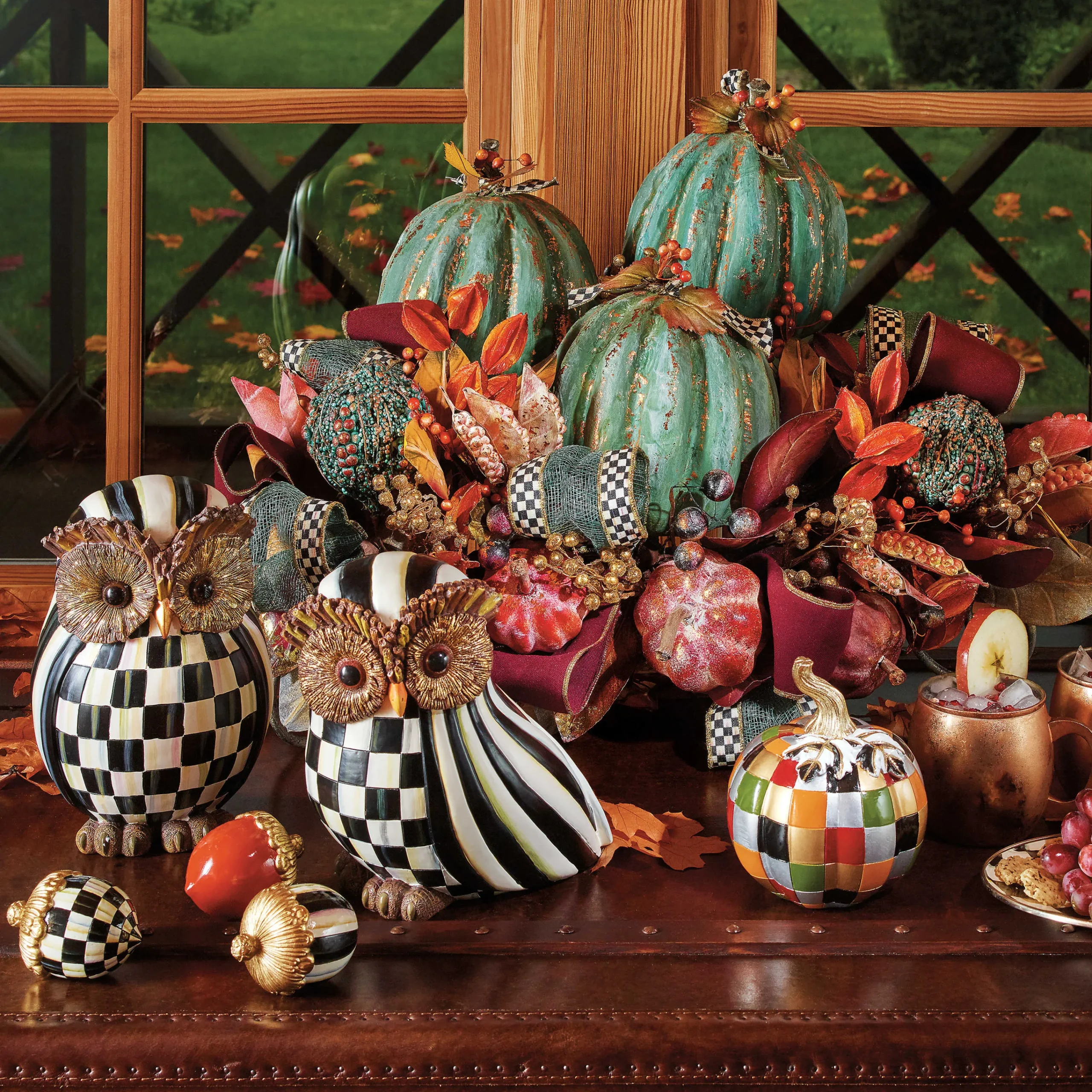 MacKenzie-Childs Courtly Stripe Owl| The Halloween Shop|The Fall Shop