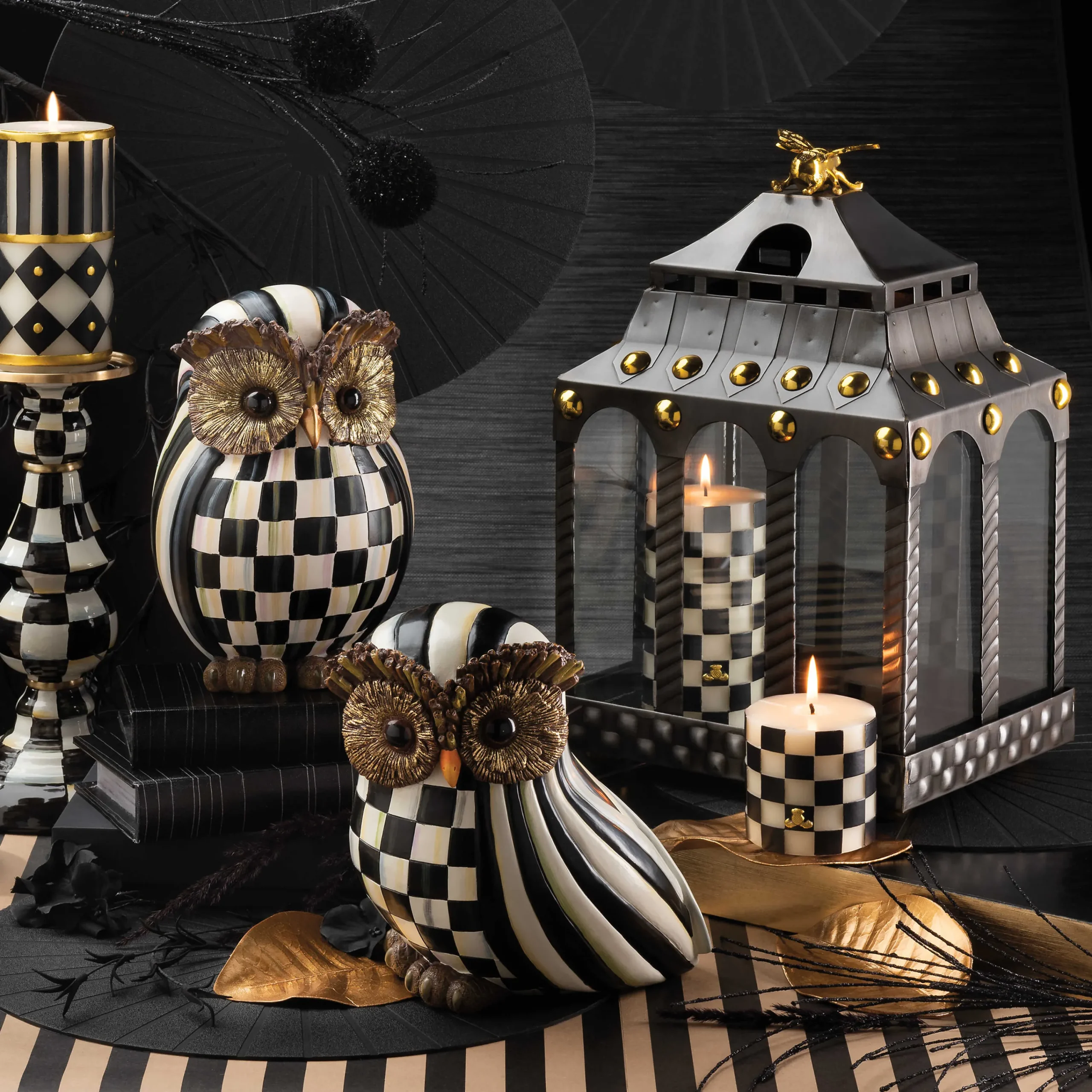 MacKenzie-Childs Courtly Stripe Owl| The Halloween Shop|The Fall Shop