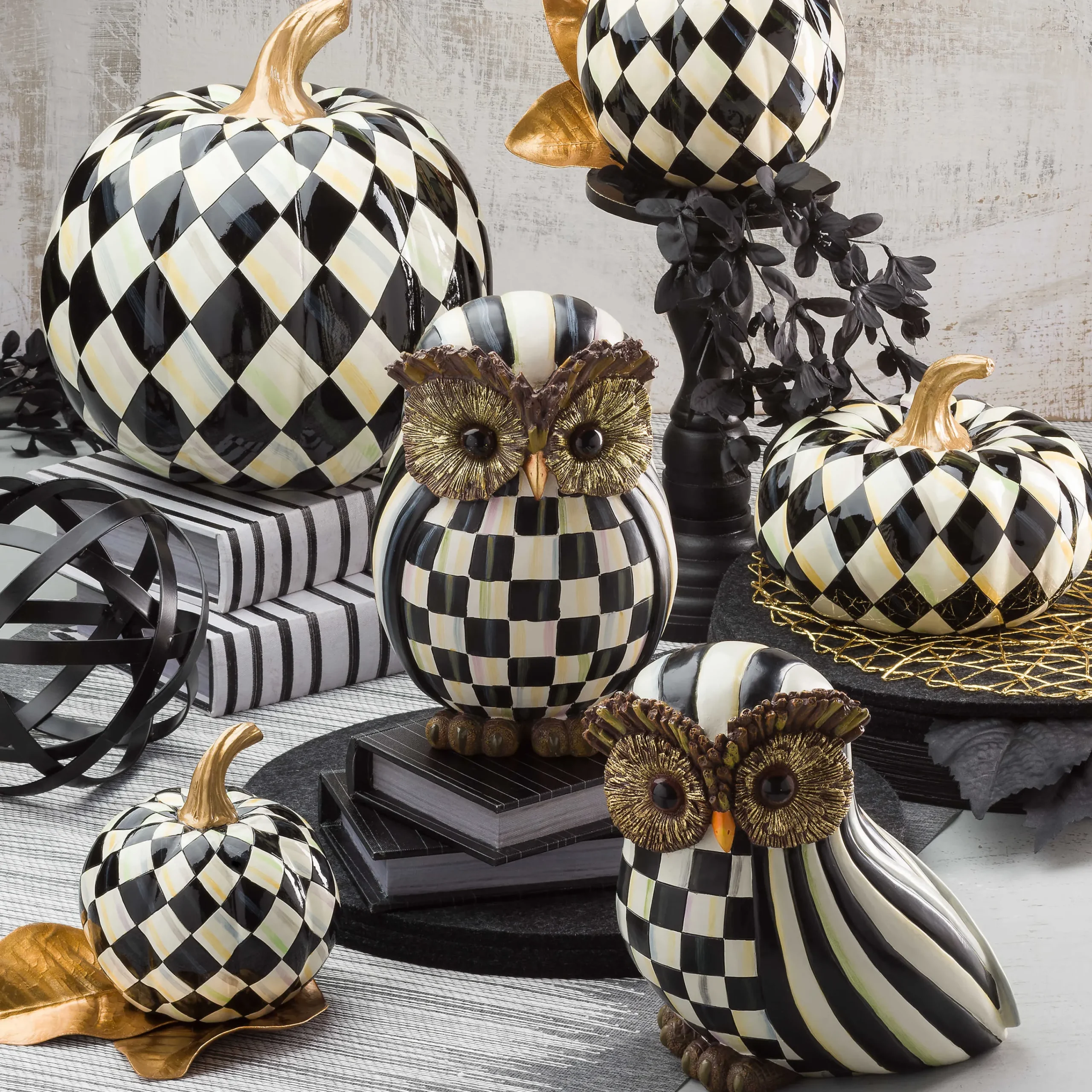 MacKenzie-Childs Courtly Stripe Owl| The Halloween Shop|The Fall Shop