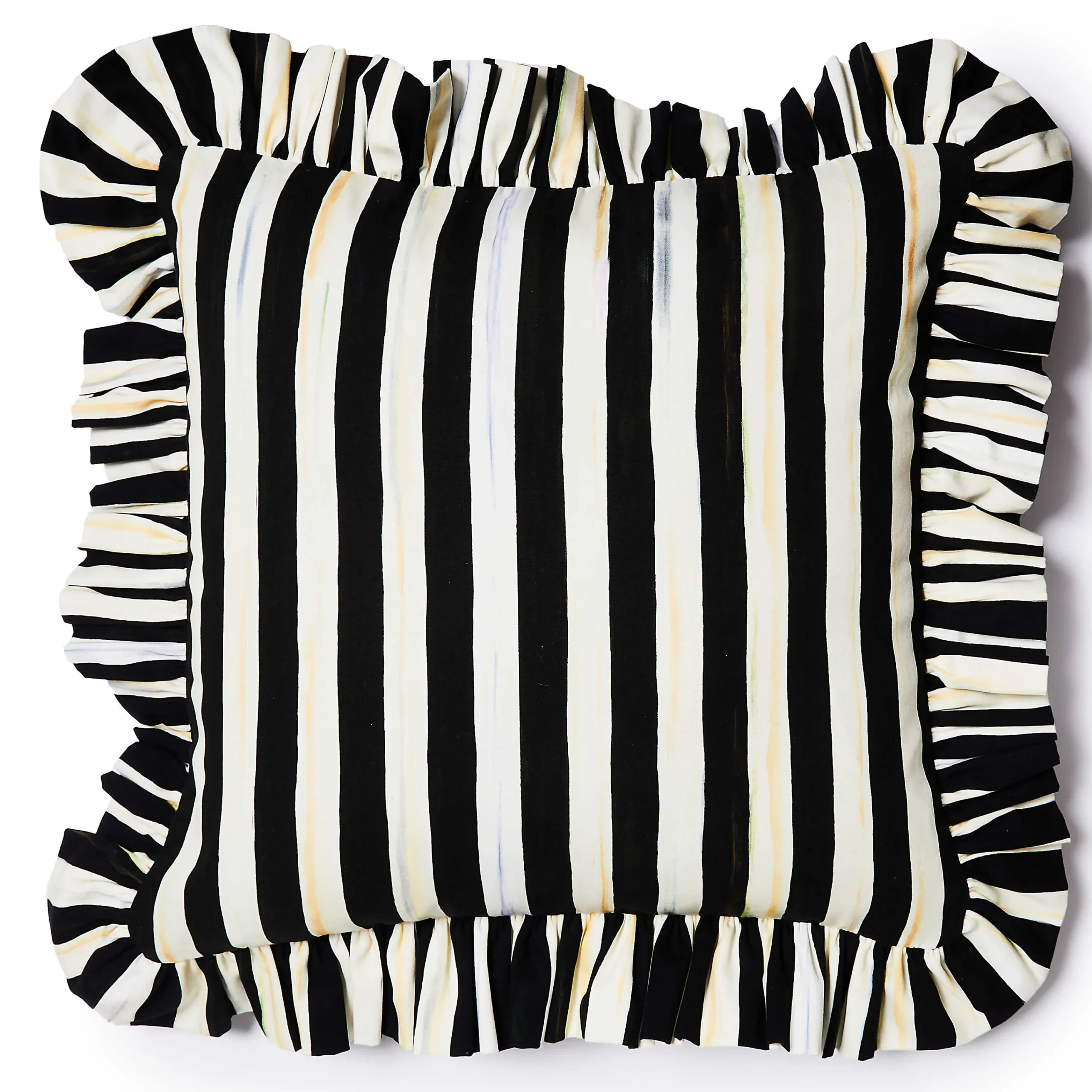 MacKenzie-Childs Courtly Stripe Ruffle Throw Pillow| Pillows, Throws, & Cushions