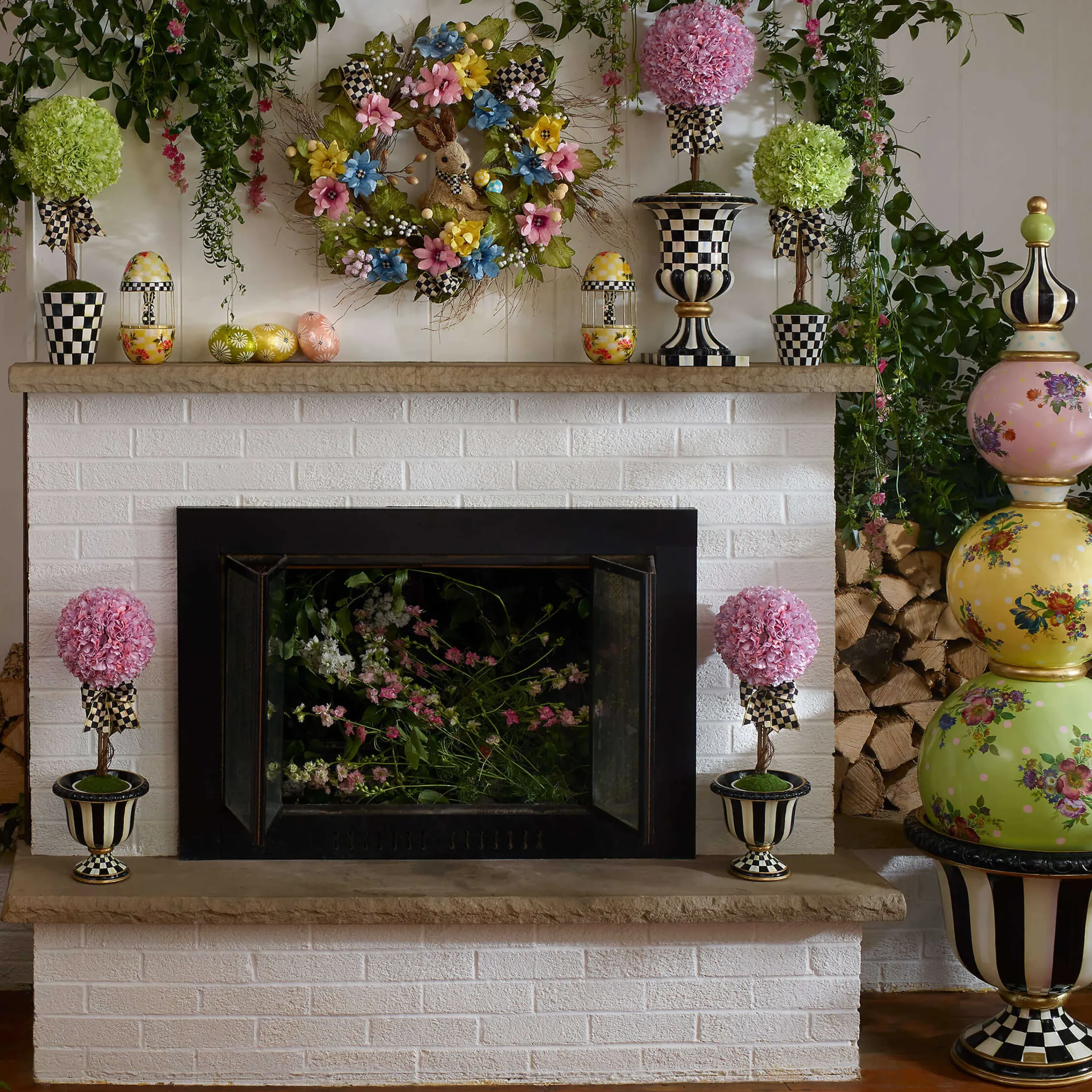 MacKenzie-Childs Courtly Stripe Tabletop Urn| Outdoor