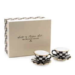 MacKenzie-Childs Courtly Teacup Salt  Pepper Set| Table Accessories|Serveware
