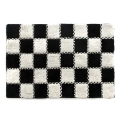 MacKenzie-Childs Covent Square Black  White Bath Rug| Bath & Bath Accessories