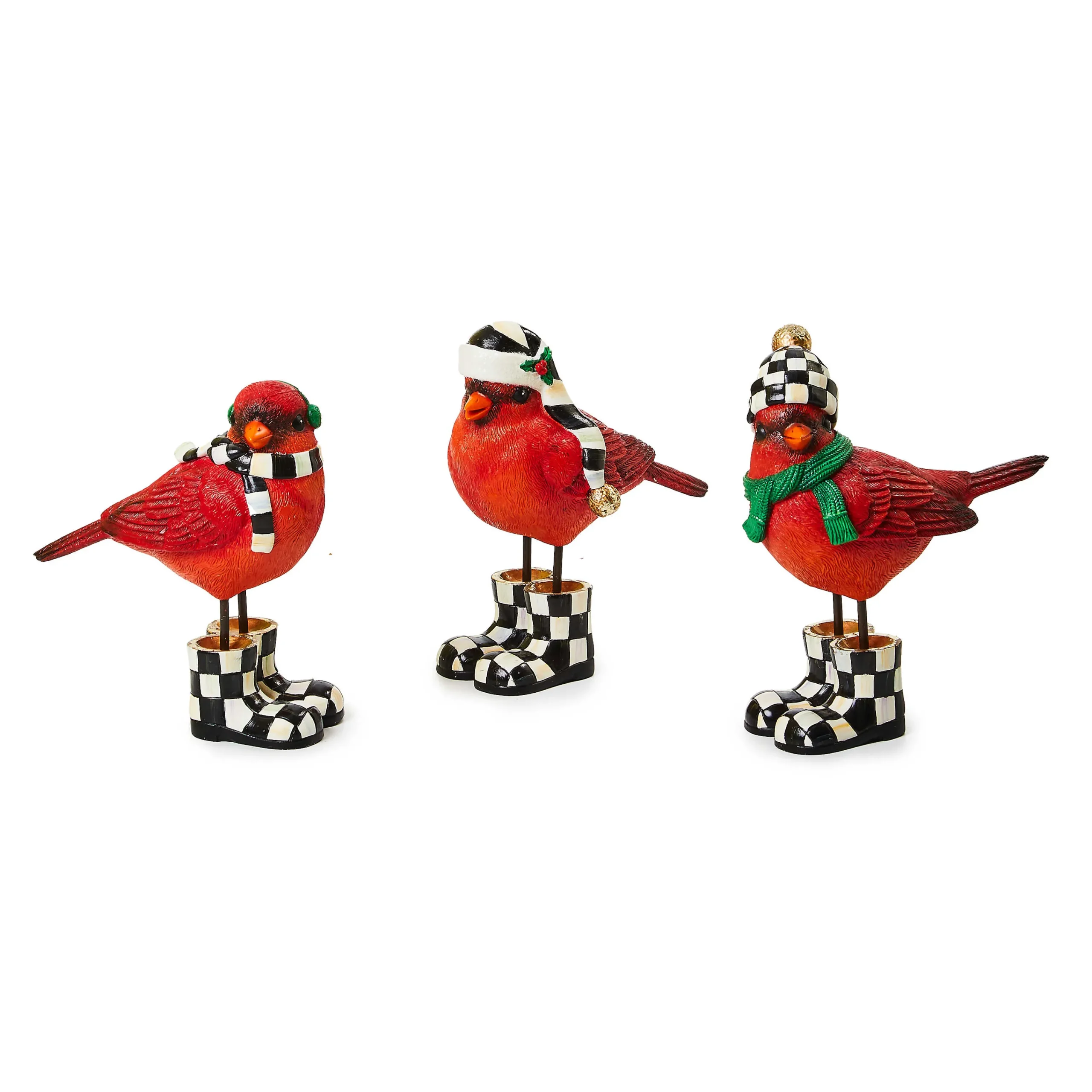 MacKenzie-Childs Cozy Christmas Cardinals, Set of 3| Room Accents