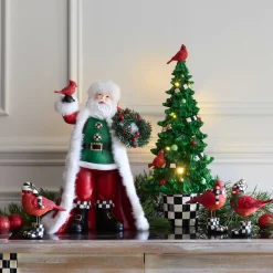 MacKenzie-Childs Cozy Christmas Cardinals, Set of 3| Room Accents