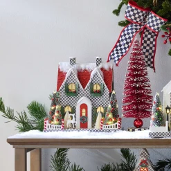 MacKenzie-Childs Cozy Christmas Illuminated Paper Cottage| Room Accents