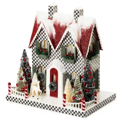 MacKenzie-Childs Cozy Christmas Illuminated Paper Cottage| Room Accents