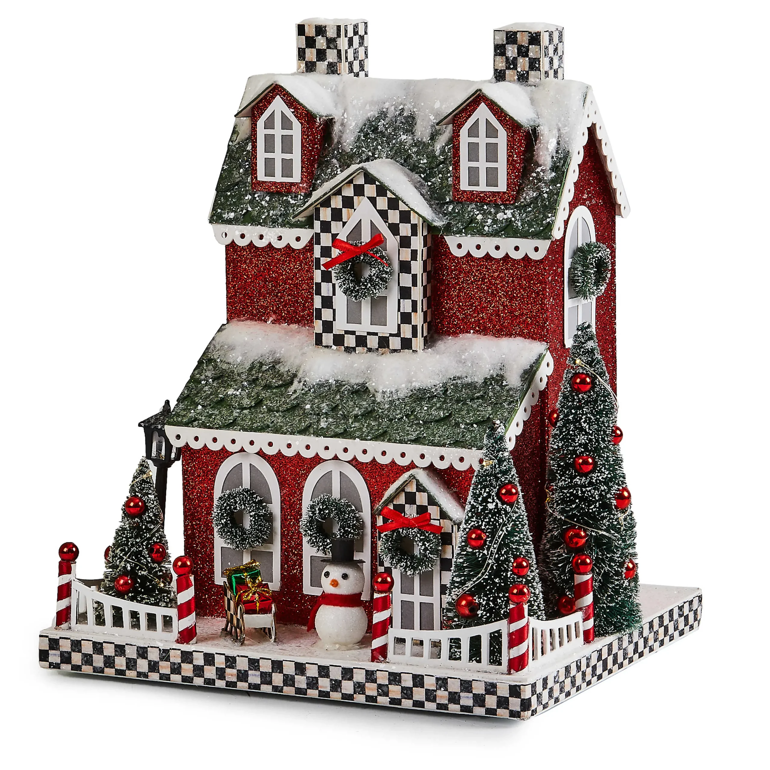 MacKenzie-Childs Cozy Christmas Illuminated Paper House| Room Accents