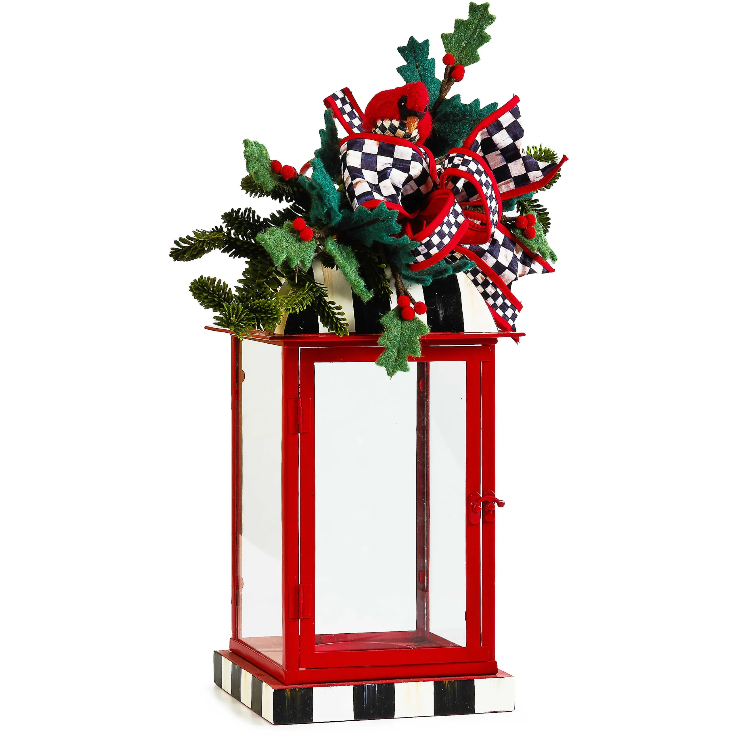 MacKenzie-Childs Cozy Christmas Lantern Arrangement| Room Accents