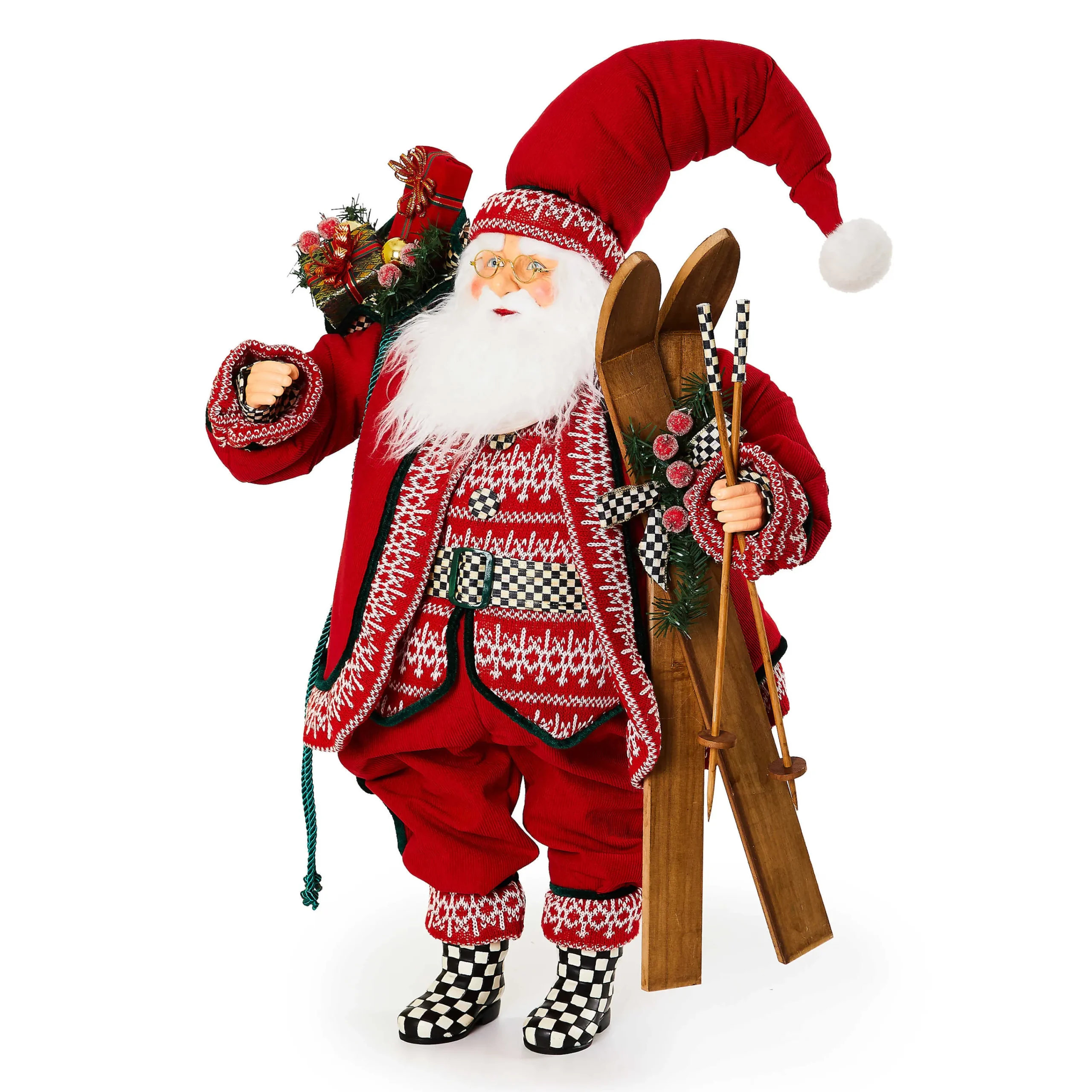 MacKenzie-Childs Cozy Christmas Large Santa with Gifts| Holiday|Room Accents