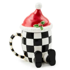 MacKenzie-Childs Cozy Christmas Lidded Santa Mug| Drinkware|Dinnerware & Flatware