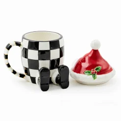 MacKenzie-Childs Cozy Christmas Lidded Santa Mug| Drinkware|Dinnerware & Flatware