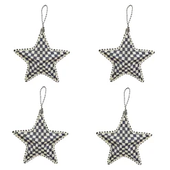MacKenzie-Childs Cozy Christmas Patchwork Star Ornaments, Set of 4| Holiday
