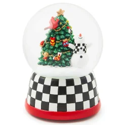MacKenzie-Childs Cozy Christmas Snowman  Tree Snow Globe| Holiday|Room Accents
