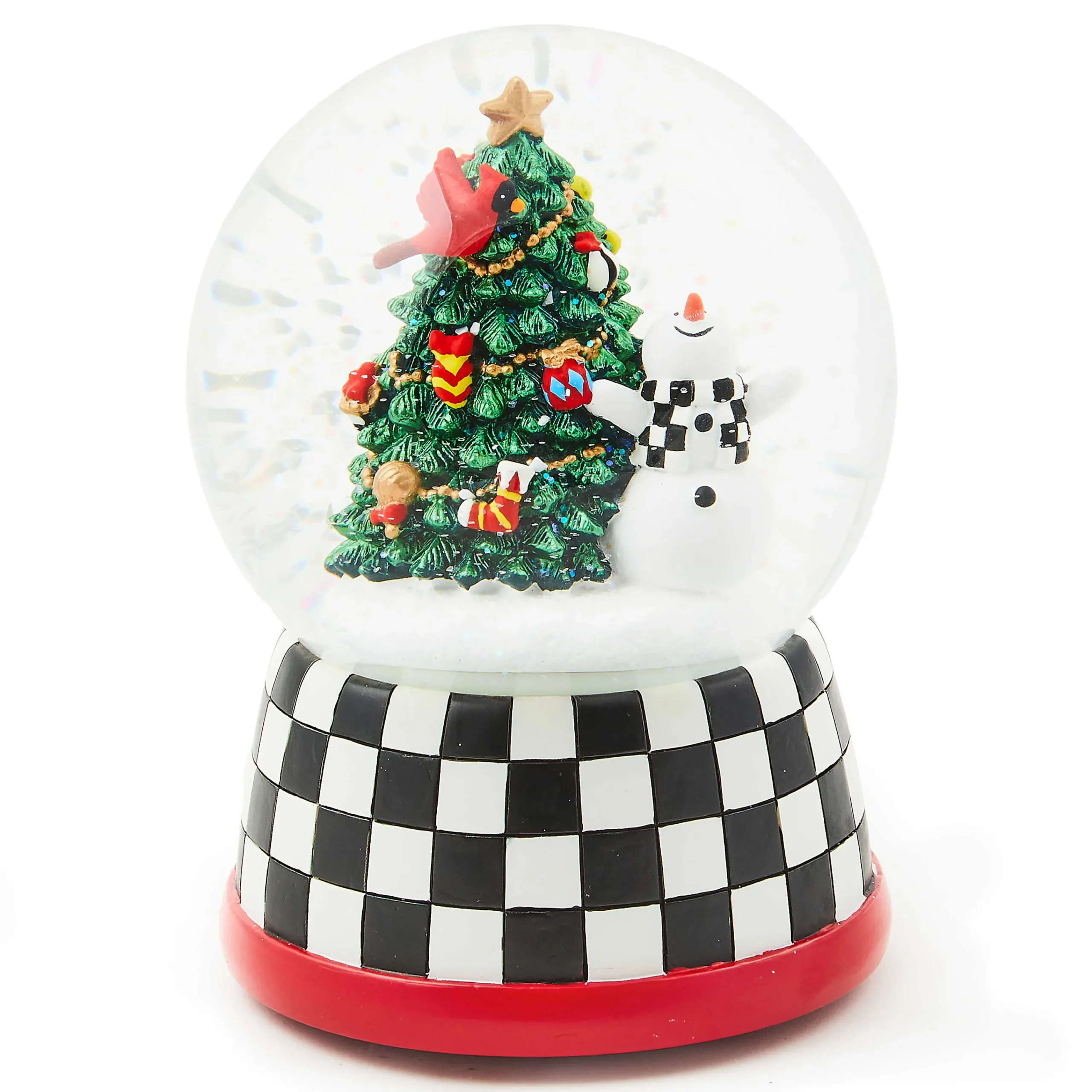 MacKenzie-Childs Cozy Christmas Snowman Tree Snow Globe| Holiday|Room Accents