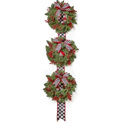 MacKenzie-Childs Cozy Christmas Triple Door Wreath| Greenery & Florals|Outdoor