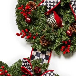 MacKenzie-Childs Cozy Christmas Triple Door Wreath| Greenery & Florals|Outdoor