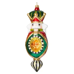 MacKenzie-Childs Cozy Nutcracker Reflector Glass Ornament| Holiday