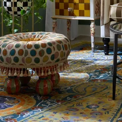 MacKenzie-Childs Croquet Dots Ottoman| Living Room