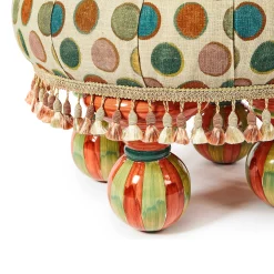 MacKenzie-Childs Croquet Dots Ottoman| Living Room