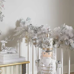 MacKenzie-Childs Crystal Palace Illuminated White Garland| Greenery & Florals|Room Accents
