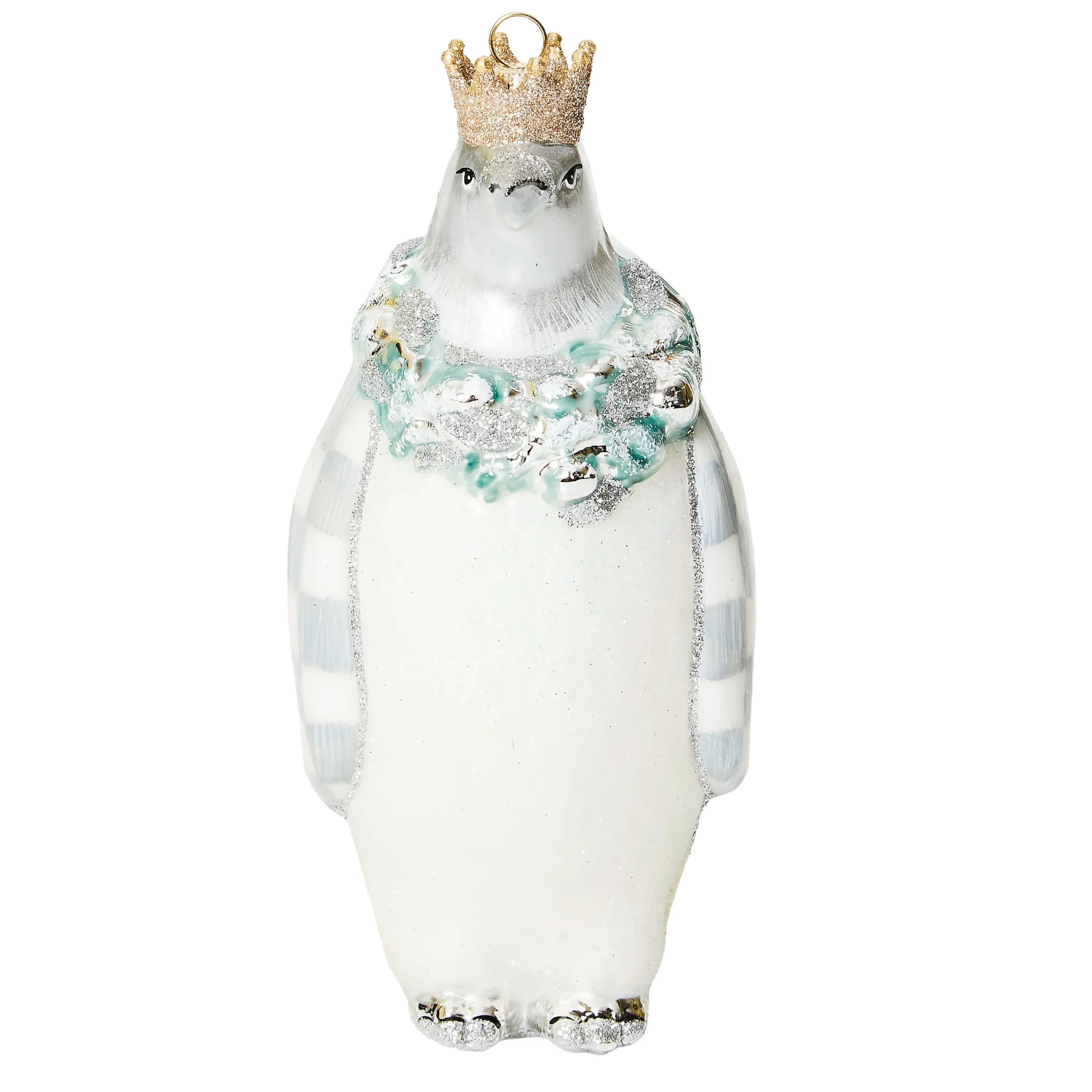 MacKenzie-Childs Crystal Palace Penguin Glass Ornament| Holiday