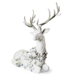 MacKenzie-Childs Crystal Palace Resting Trophy White Deer| Outdoor