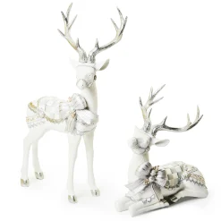 MacKenzie-Childs Crystal Palace Resting White Deer| Room Accents