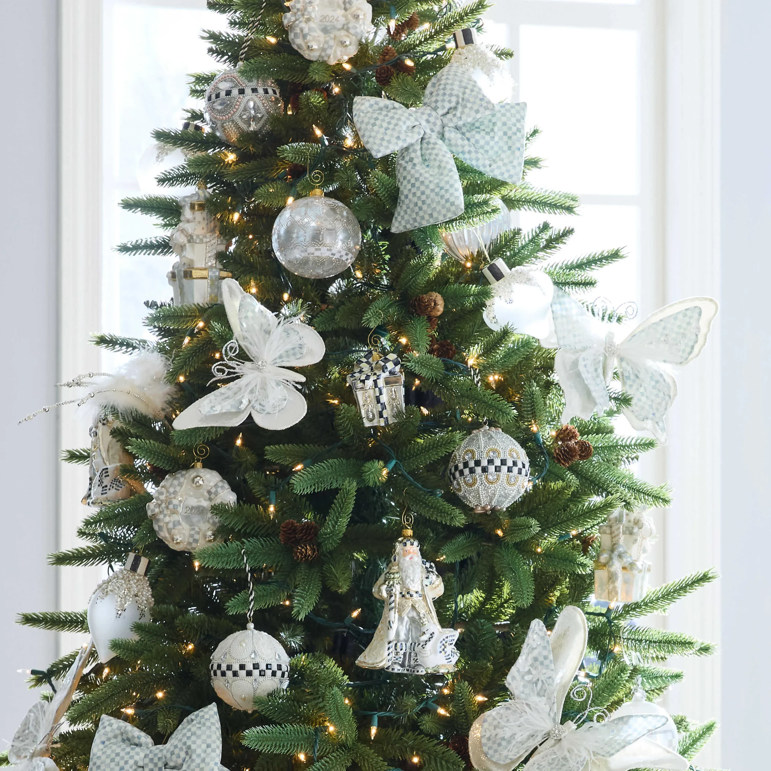 MacKenzie-Childs Crystal Palace Stacked Gifts Glass Ornament| Holiday