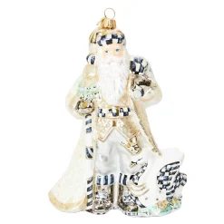 MacKenzie-Childs Crystal Palace Swan Santa Glass Ornament| Holiday