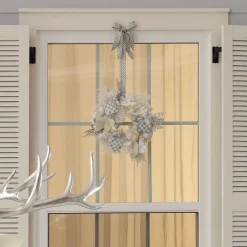 MacKenzie-Childs Crystal Palace White Mini 16 Wreath| Greenery & Florals|Outdoor