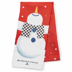 MacKenzie-Childs Dancing Snowman Dish Towel| Holiday|Kitchen & Table Linens