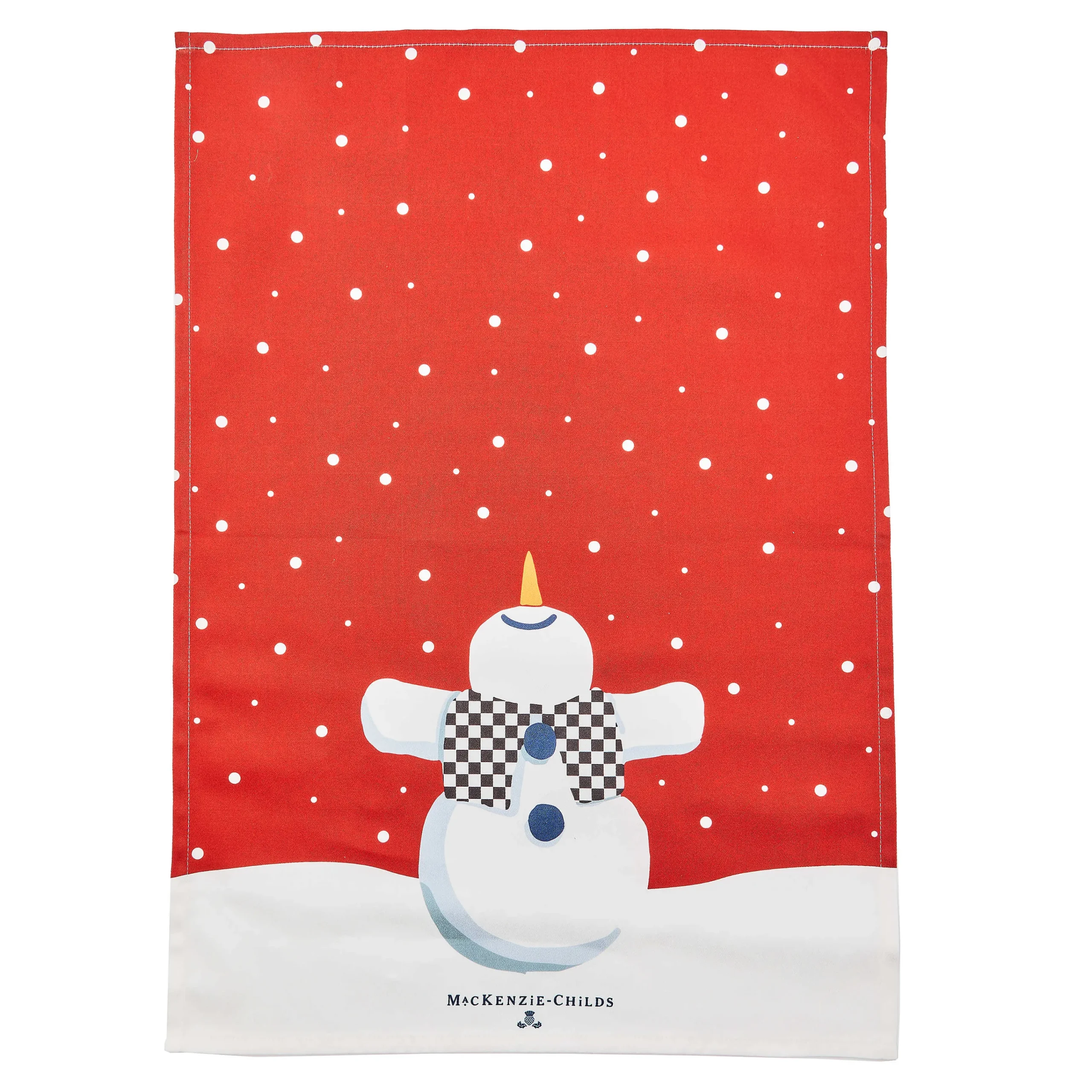 MacKenzie-Childs Dancing Snowman Dish Towel| Holiday|Kitchen & Table Linens