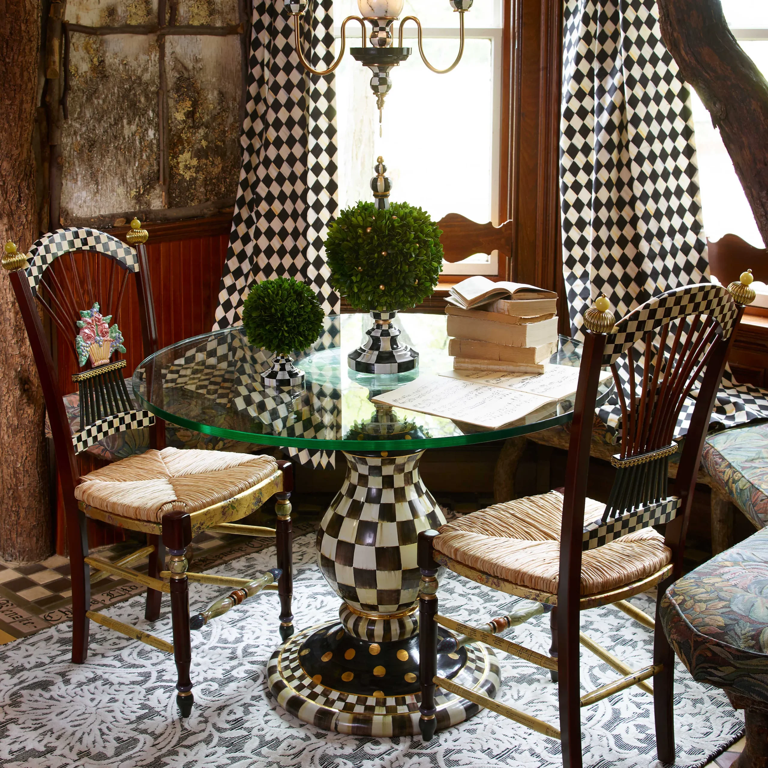 MacKenzie-Childs Dark Flower Basket Side Chair| Dining Room & Kitchen