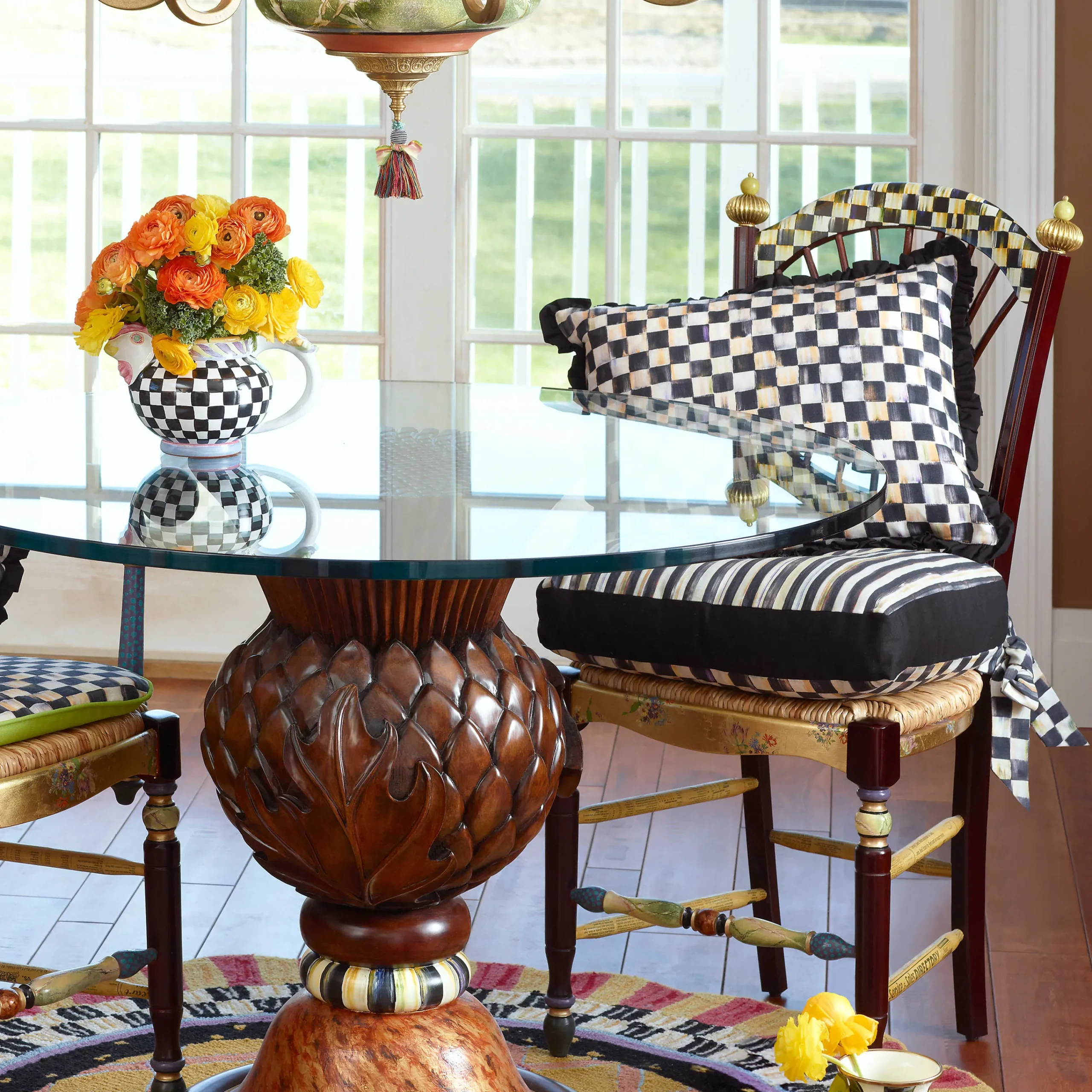MacKenzie-Childs Dark Flower Basket Side Chair| Dining Room & Kitchen