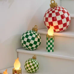 MacKenzie-Childs Dark Green Check Tabletop Ornament| Room Accents