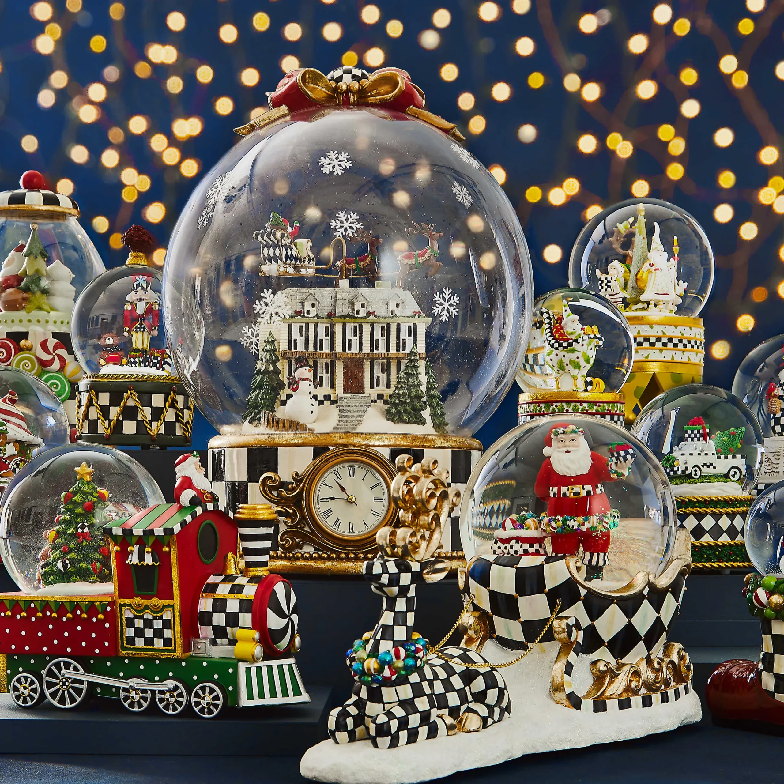 MacKenzie-Childs Dashing Through the Snow Globe| Holiday|Room Accents
