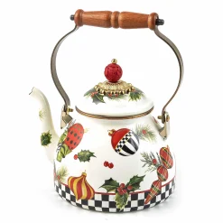 MacKenzie-Childs Deck the Halls 2 Quart Tea Kettle| Holiday|Tea Kettles